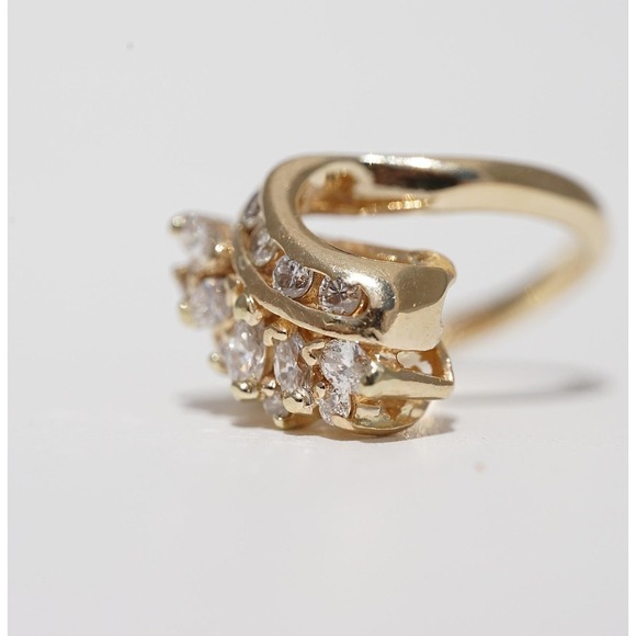 Vintage 14k Solid Yellow Gold High Quality Natural Diamond Ring - Channel Pave - Picture 7 of 9